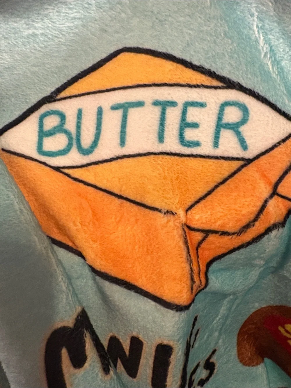 Playful Donkey & Waffle Plush Throw Blanket - Light Blue